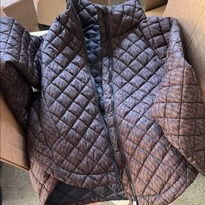 Athleta Brown Puffer Jacket with Diamond Quilting